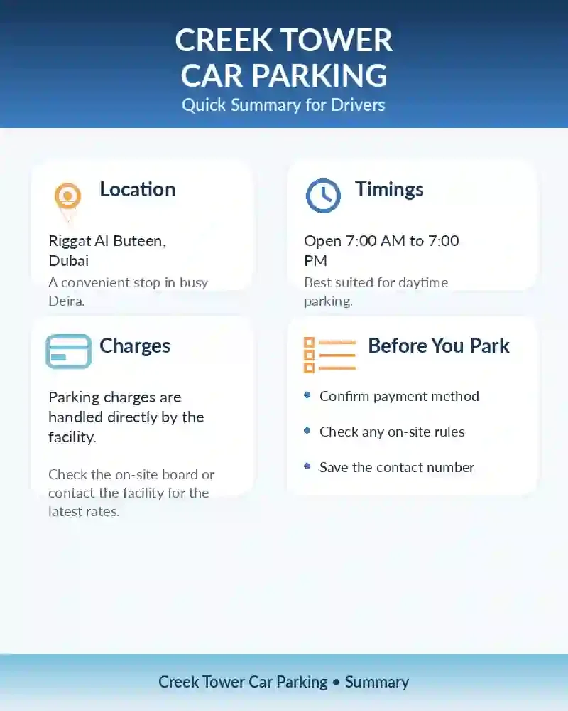 creek tower car parking