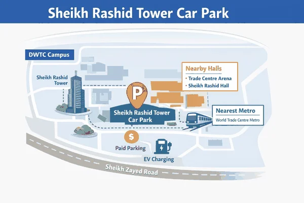 Where is Sheikh Rashid Tower Car Park