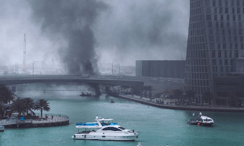 Fire Breaks Out at Marina Pinnacle Tower in Dubai Marina