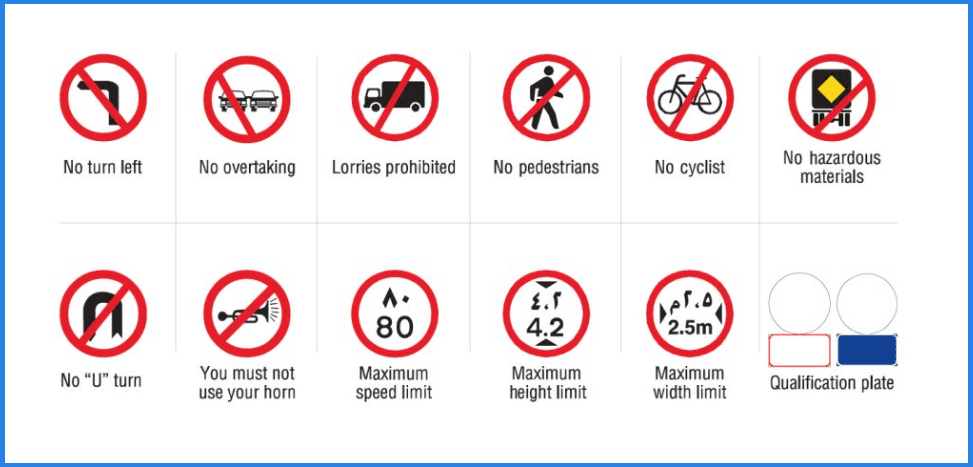 Prohibitory Road Signs